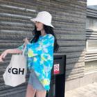 Elbow-sleeve Tie Dyed T-shirt