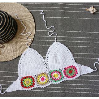 Patteren Halter Knit Bikini Top