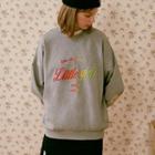 Letter Heart-patched Pullover Gray - One Size