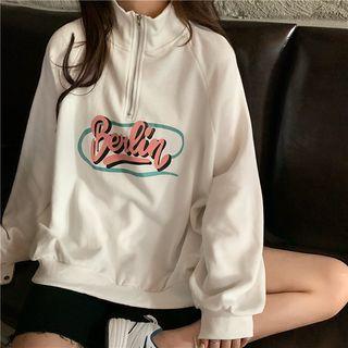 Long-sleeve Turtleneck Letter Printed Sweatshirt