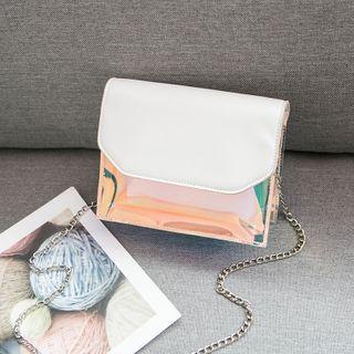 Set: Mini Flap Transparent Crossbody Bag + Pouch