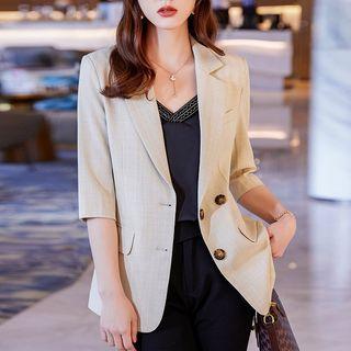 Elbow-sleeve Blazer / Bootcut Pants