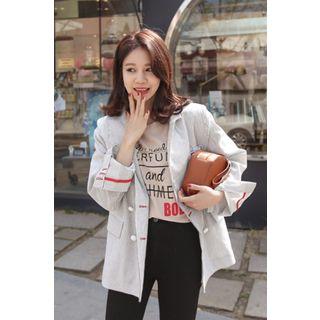 Appliqu  Striped Jacket