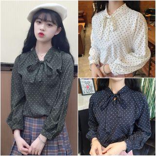 Bow Dotted Blouse