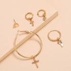 Set Of 5: Alloy Earring (assorted Designs) Set Of 5 - Gold - One Size