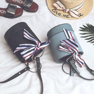 Bow Accent Hoop Handle Bucket Bag