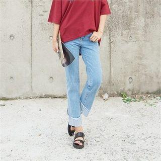 Roll-up Washed Jeans