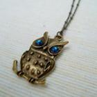 Shiny Owl Necklace Copper - One Size