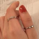925 Sterling Silver Asymmetric Ring E195 - With Box - Ring - One Size