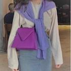 Faux Leather Crossbody Bag Purple - One Size