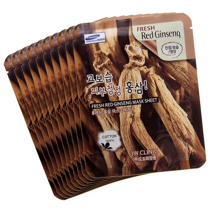 3w Clinic - Fresh Red Ginseng Mask Sheet 10 Pcs