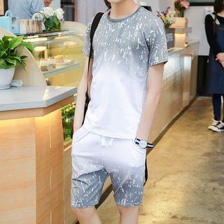 Set: Gradient Short-sleeve T-shirt + Shorts