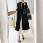 Double-breasted Flap-front Long Jacket