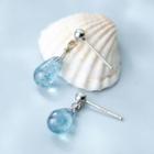 Faux Crystal Sterling Silver Dangle Earring 1 Pr - Blue - One Size