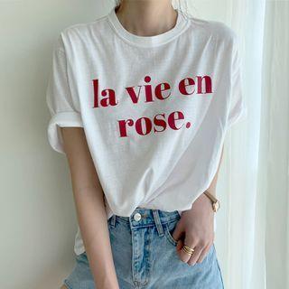 La Vie En Rose Letter T-shirt