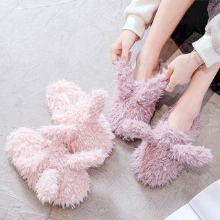Ribbon Furry Slippers