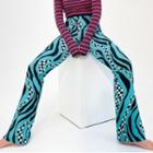 High-waist Color-block Wavy Pattern Boot-cut Pants