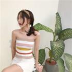 Striped Knitted Tube Top