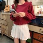 Ruffle-hem Cropped Blouse