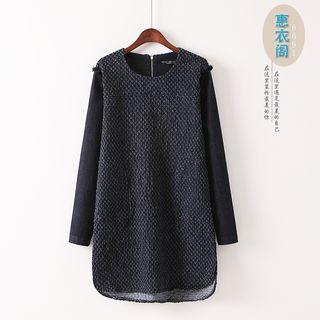 Long-sleeve Denim Panel Dress