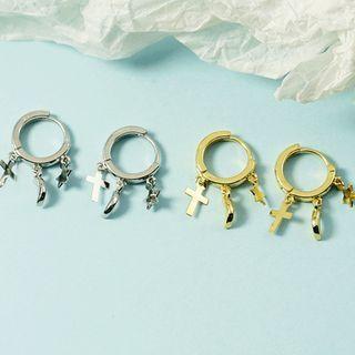 Cross Moon & Star Alloy Dangle Earring