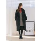 Notched-collar Wide-sleeve Long Coat