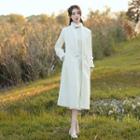 Frog-button Fleece Midi Coat