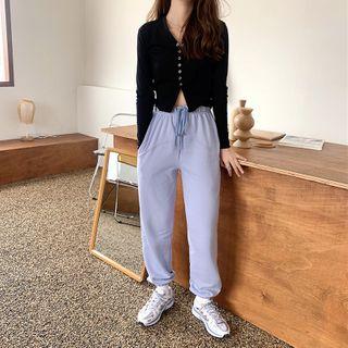 Plain Harem Pants Purplish Blue - One Size