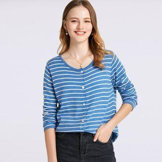 Stripe Button Light Cardigan