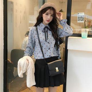 Long-sleeve Dot Blouse