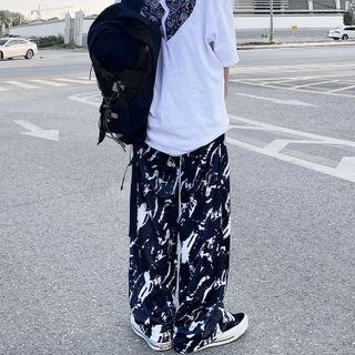 Wide Leg Graffiti Pants