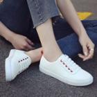 Letter Strap Faux Leather Sneakers