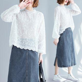 Plain Print Long-sleeve Shirt