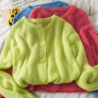 Loose-fit Button-up Light Knit Sweater