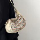 Color Block Panel Crossbody Bag Off-white - One Size