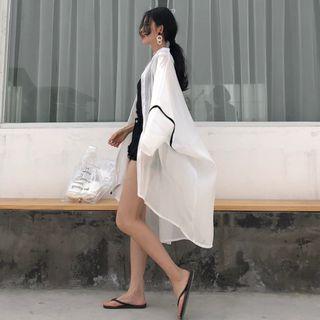 Contrast Trim Beach Cover-up