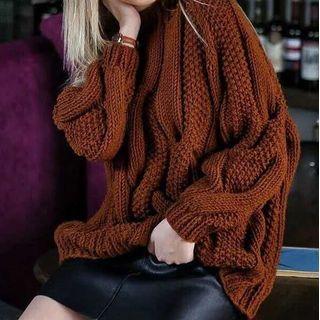 Round Neck Linen Flower Sweater