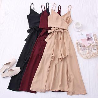 Sleeveless Wrapped Jumpsuit With Sash