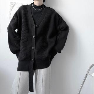 Lettering Plain Cardigan