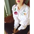 Floral-embroidered Shirt