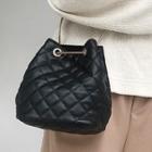 Quilted Faux Leather Bucket Bag Black - One Size