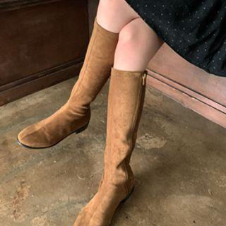 Faux-suede Zip-side Tall Boots
