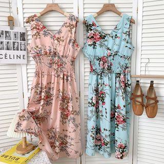 Flower-print Midi Tank Dress In 9 Colors