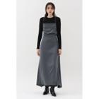 Strappy Long Flare Dress Charcoal Gray - One Size