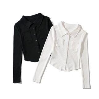 Front-pocket Crop Shirt