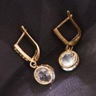 Faux Crystal Dangle Earring 1 Pair - Gold Plating - As Shown In Figure - One Size