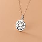 Sterling Silver Sun Necklace Silver - One Size