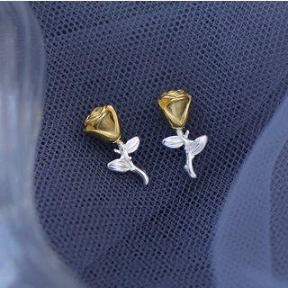 S925 Silver Rose Stud Earring As Shown In Figure - One Size