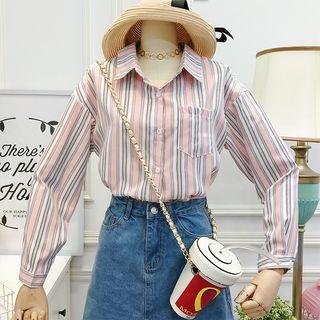 Tie-back Striped Shirt