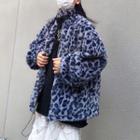 Fluffy Leopard Zip Jacket